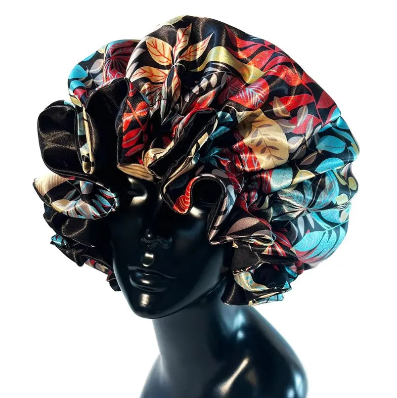 Nuevo Gorro de satén, gorro grande de satén forrado, gorro para dormir, gorro sedoso para dormir de noche, gorro para mujer, estilismo para el cabello