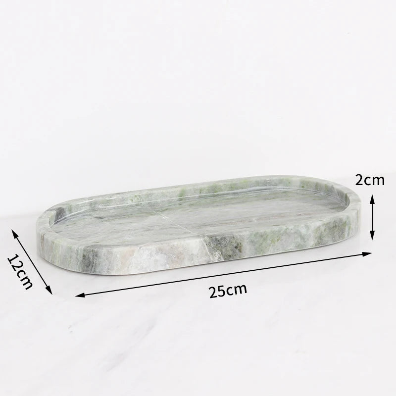 Juego de baño de mármol Natural verde esmeralda, jabonera de lujo, hisopos de algodón, tarro, difusor de caña, bandeja de tocador, accesorios de baño
