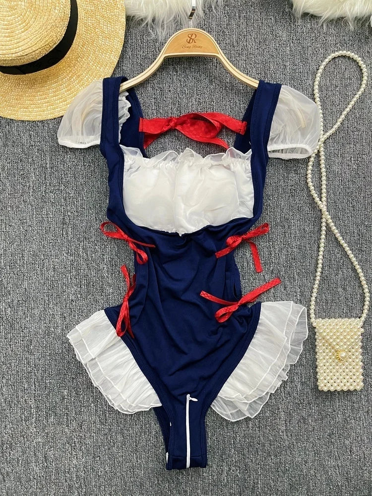 Ropa de dormir para fiesta de San Valentín, Catsuits combinados, peleles de tiras de malla eróticos íntimos ajustados, monos de mujer, lencería, conjuntos sexys