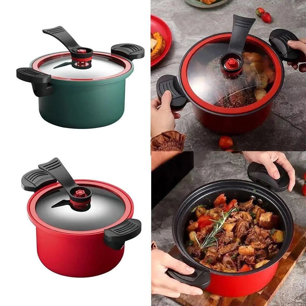 Olla a presión de 3,5 L, olla para estofado, utensilios de cocina, ollas antiadherentes, olla para sopa y carne, Cocina de Inducción, estufa de Gas