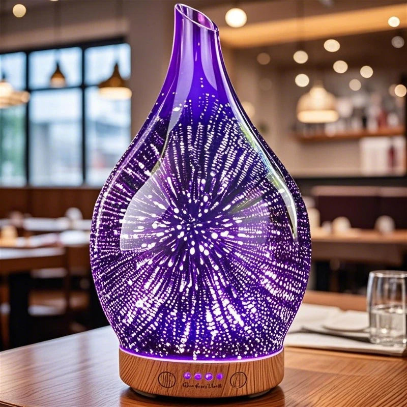 Difusor de aceites esenciales, humidificador ultrasónico de aromaterapia 3D, ajuste de temporizador de apagado automático, decoración de Aroma para regalo de oficina en casa