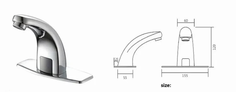 Grifo de agua fría y caliente automático electrónico sin contacto, grifo electrónico con sensor, grifo sin contacto