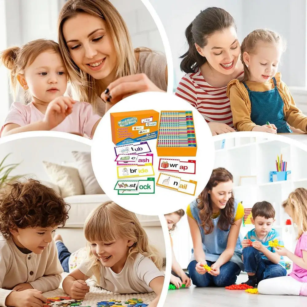 Nuevo libro de lectura, 30 libros de lectura y rima, libros de construcción familiares de palabras, tarjetas Flash, tarjetas de vocabulario, lectura educativa
