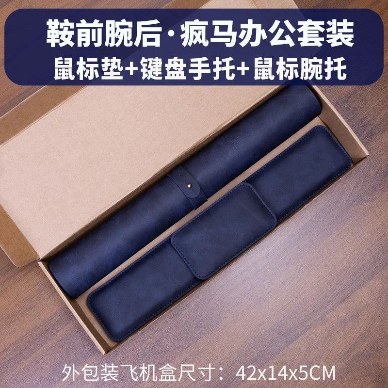 Alfombrilla de Ratón Impermeable de PU, Alfombrilla de Escritorio de Tres Piezas, Protector de Teclado y Reposamuñecas, Alfombrilla de Ratón Grande Antideslizante para Portátil