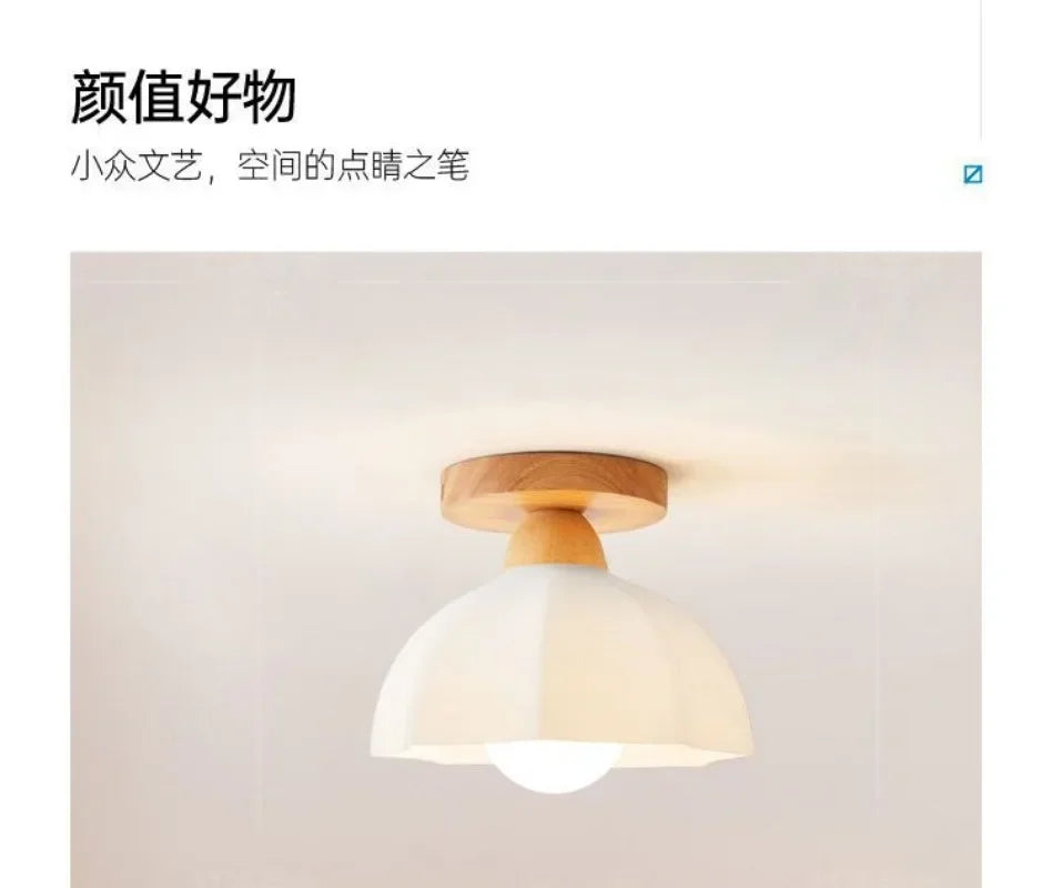 Lámpara de techo de troncos nórdica, porche, guardarropa, ventanal, salón, balcón, lámpara de madera japonesa, lámpara de entrada para pasillo