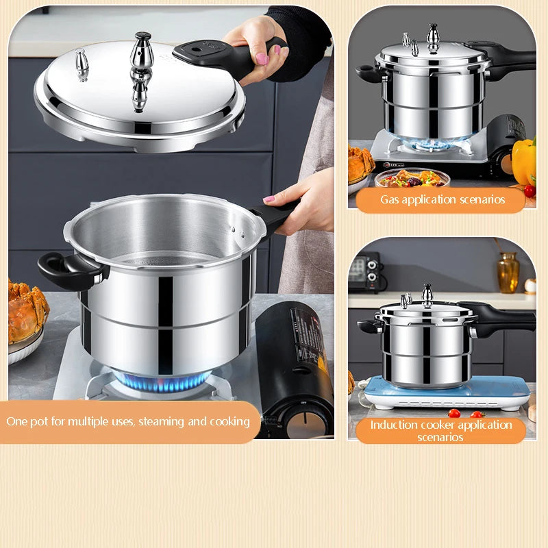 Olla a presión profesional de 7L/11L, ollas de cocina de aluminio resistentes a prueba de explosiones para olla de cocina de Gas