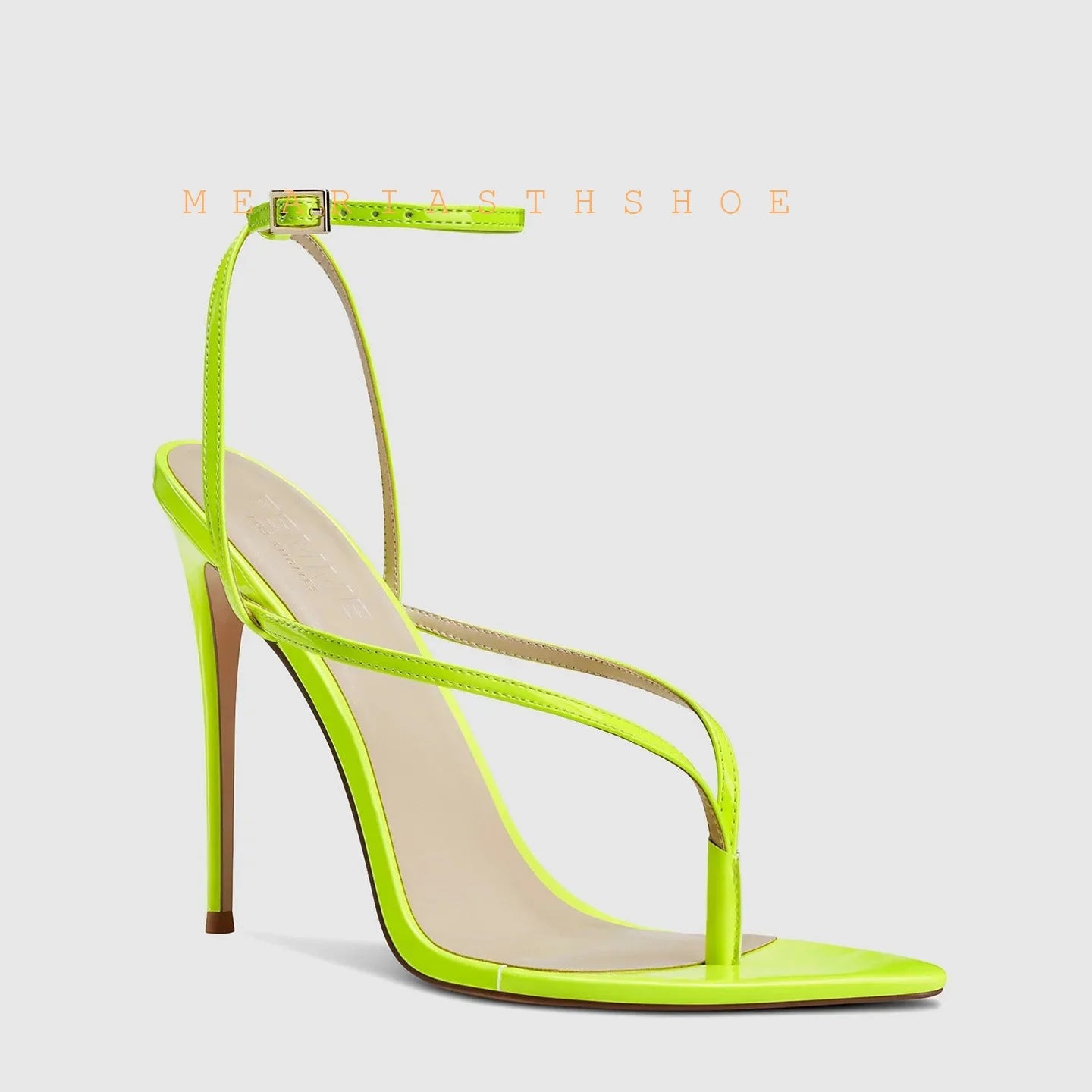 Sandalias de Tacón Alto con Punta Abierta y Correa en el Tobillo, de Cuero, con Hebilla, Diseño Sólido, Tacón Fino, para Mujer, con Lazos y Correa Trasera