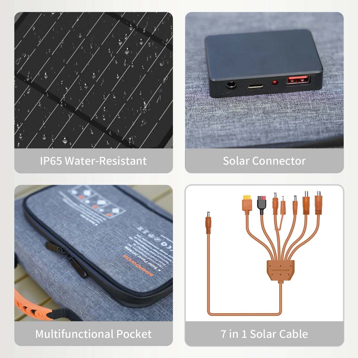 MHPOWOS 40W Panel Solar plegable 5V USB cargador de batería portátil para teléfono móvil banco de energía impermeable al aire libre para acampar