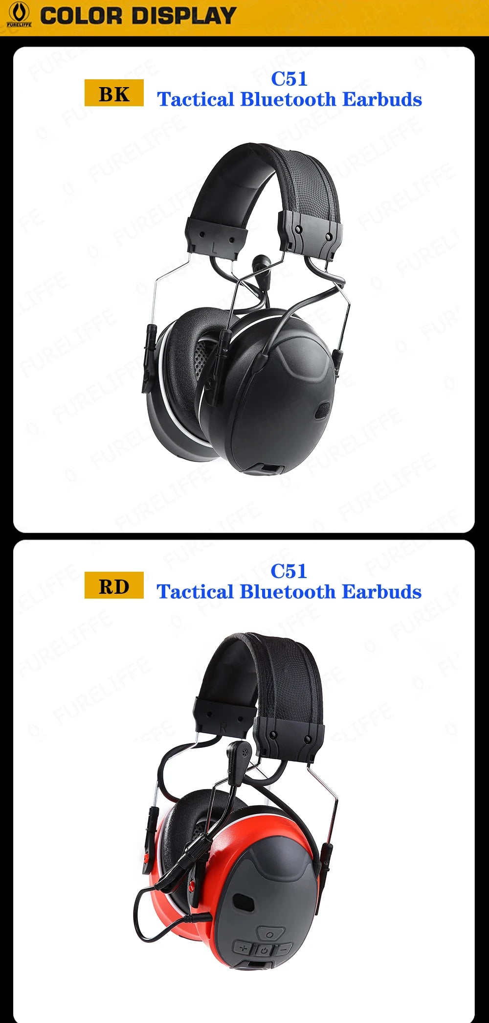 EARMOR-auriculares electrónicos C51 con Bluetooth 5,3, dispositivo de comunicación táctico con cancelación de ruido, orejeras de fábrica
