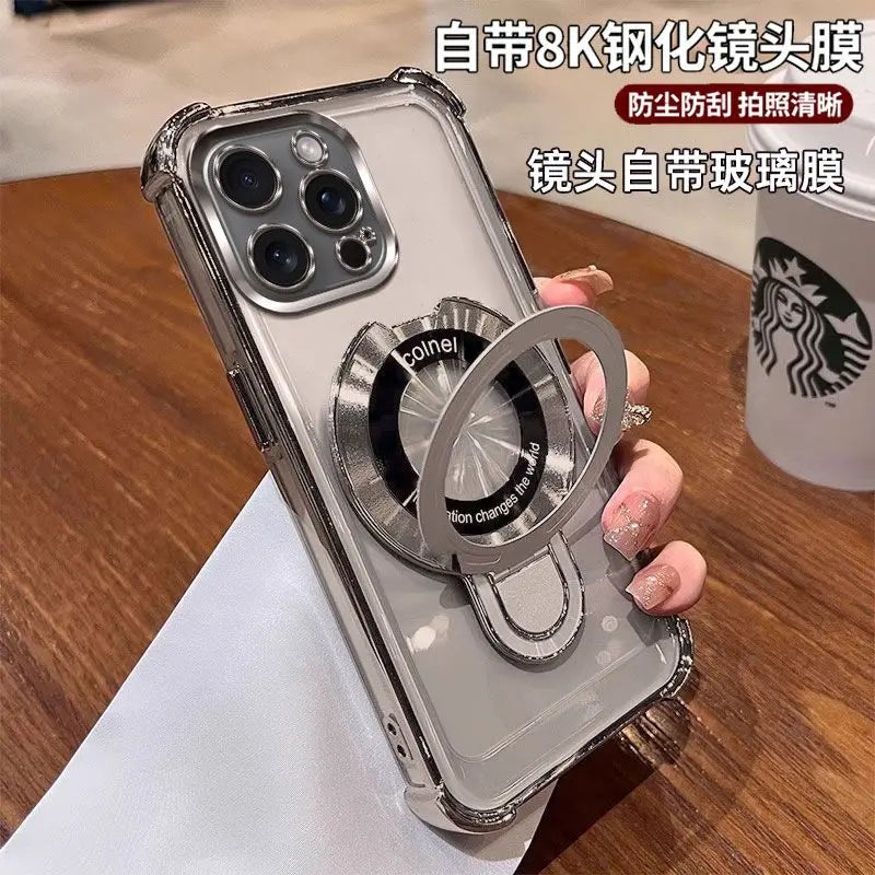 Para realme 15 Pro Funda de lujo galvanizada de silicona transparente soporte cubierta para realme 15Pro Funda de parachoques a prueba de golpes