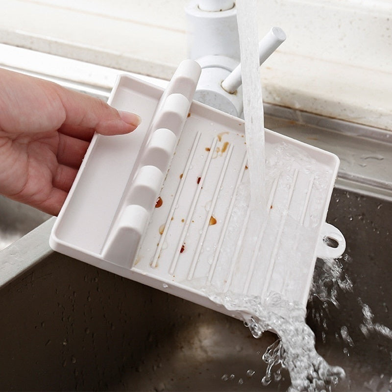 Soportes para cucharas de cocina, tenedor, espátula, estante, organizador, soporte para palillos de plástico, almohadilla antideslizante para cucharas