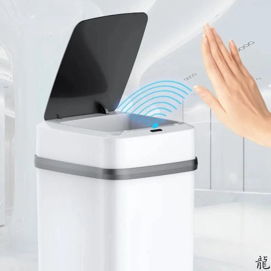 Cubo de basura inteligente de 13L para cocina y baño, con sensor táctil para inodoro