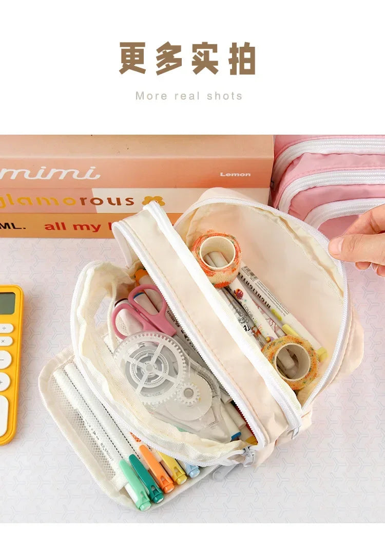 Estuche para lápices de las Chicas Superpoderosas, estuche para lápices con múltiples bolsillos, bolsa para lápices de gran capacidad para estudiantes, bolsa organizadora de papelería, regalo