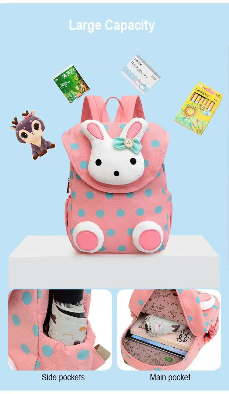 Mochila multicolor estilo conejo para niños, bolso escolar para niños, Mochila de Pascua a la moda para niñas y guardería