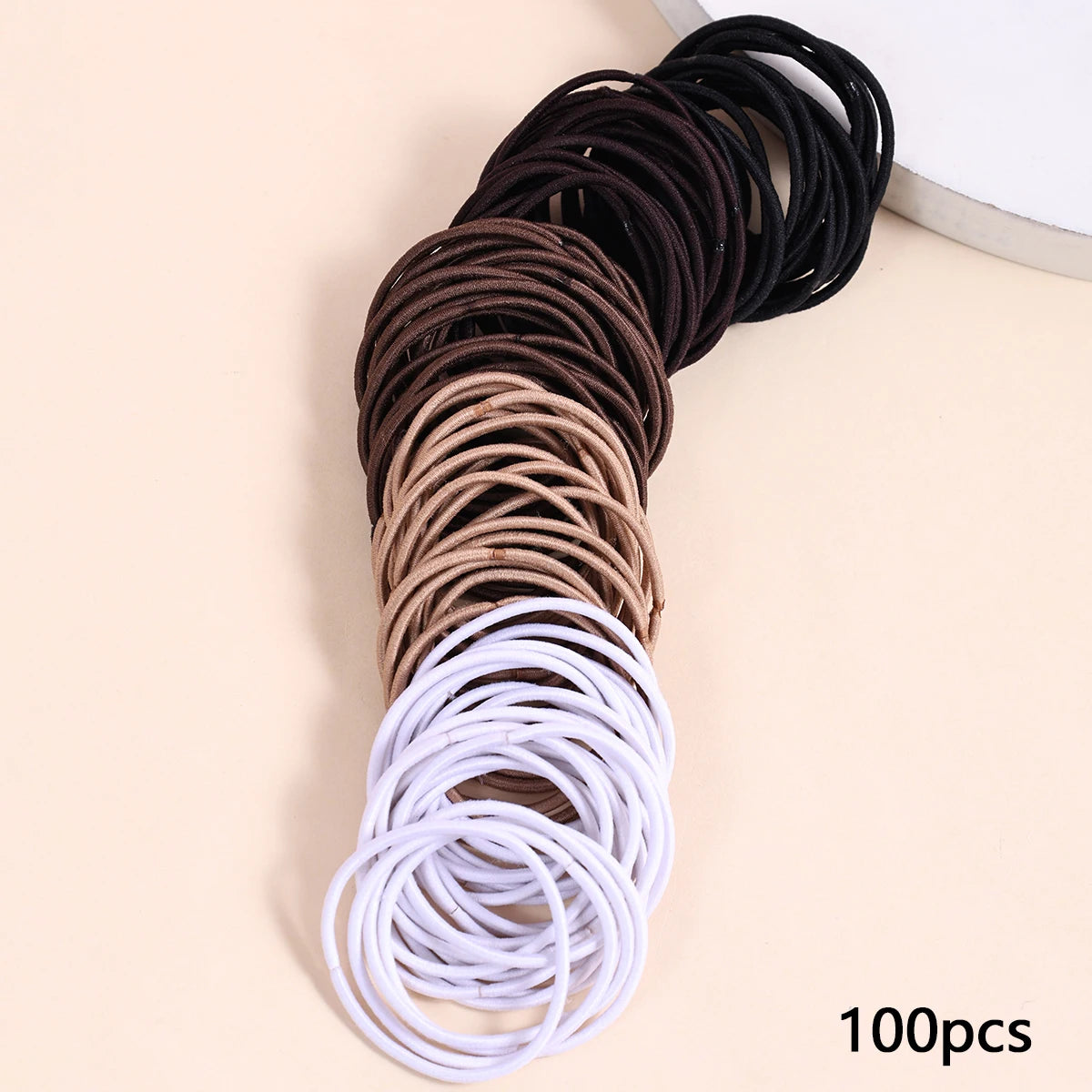 100 unids/set lazos para el cabello bandas de goma elásticas para mujeres y hombres bandas de goma para el cabello fino coleteros accesorios para el cabello para mujeres