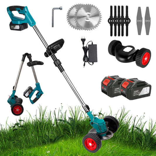 Cortacésped eléctrico inalámbrico, cortador de césped ajustable de longitud plegable, herramienta de jardín para pasadores de batería Makita de 18V