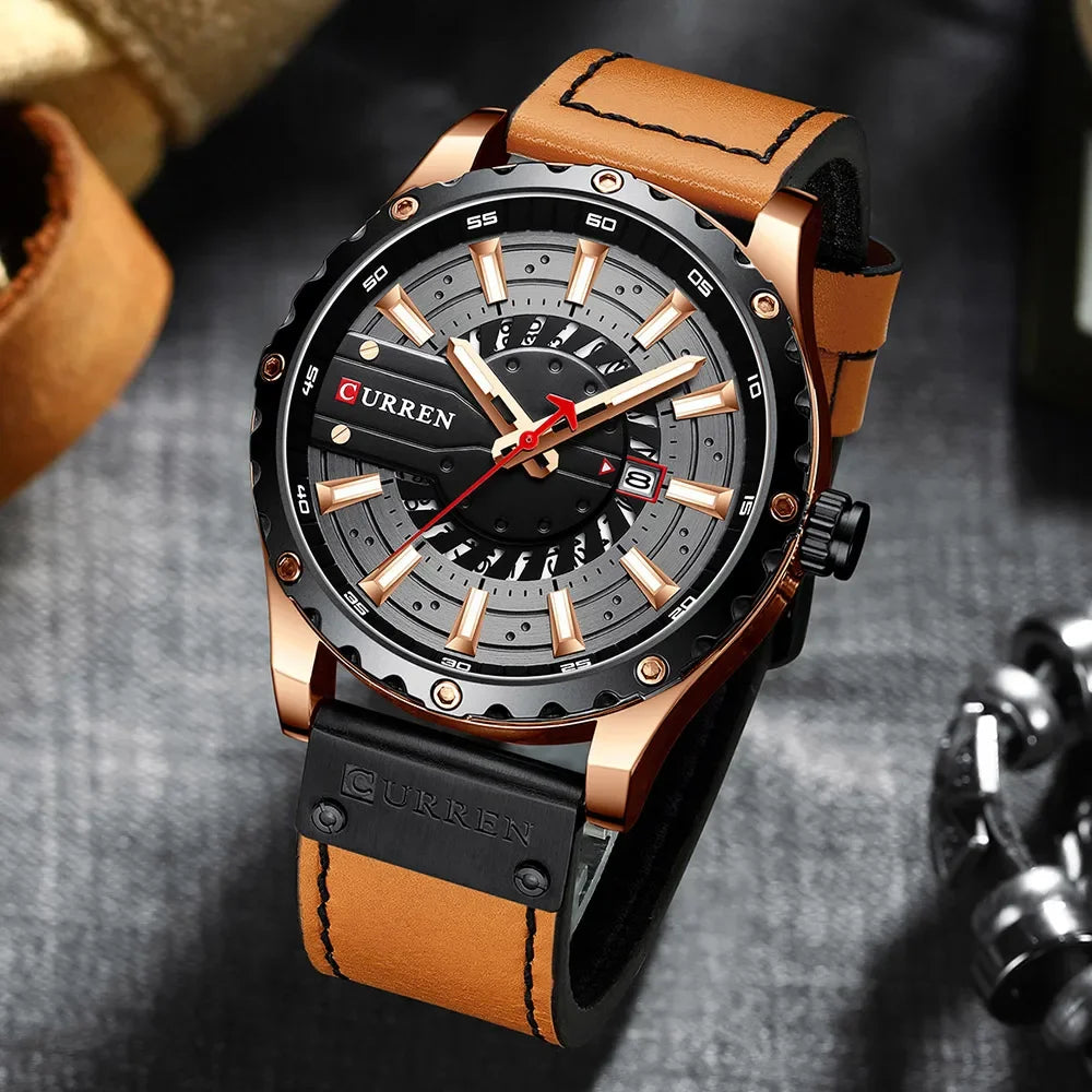 Marca CURREN, reloj de cuarzo para hombre, nueva moda, resistente al agua, informal, de negocios, militar, reloj para hombre, relojes con fecha automática, reloj Masculino