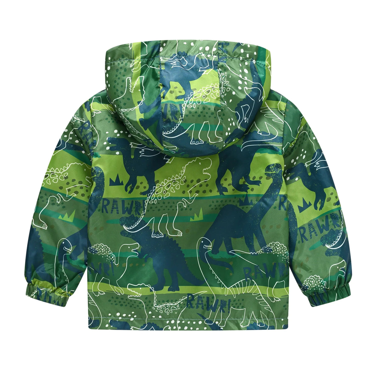 Chaqueta impermeable con capucha para niños y niñas, cortavientos con cremallera y estampado de dinosaurio de dibujos animados, a la moda, novedad