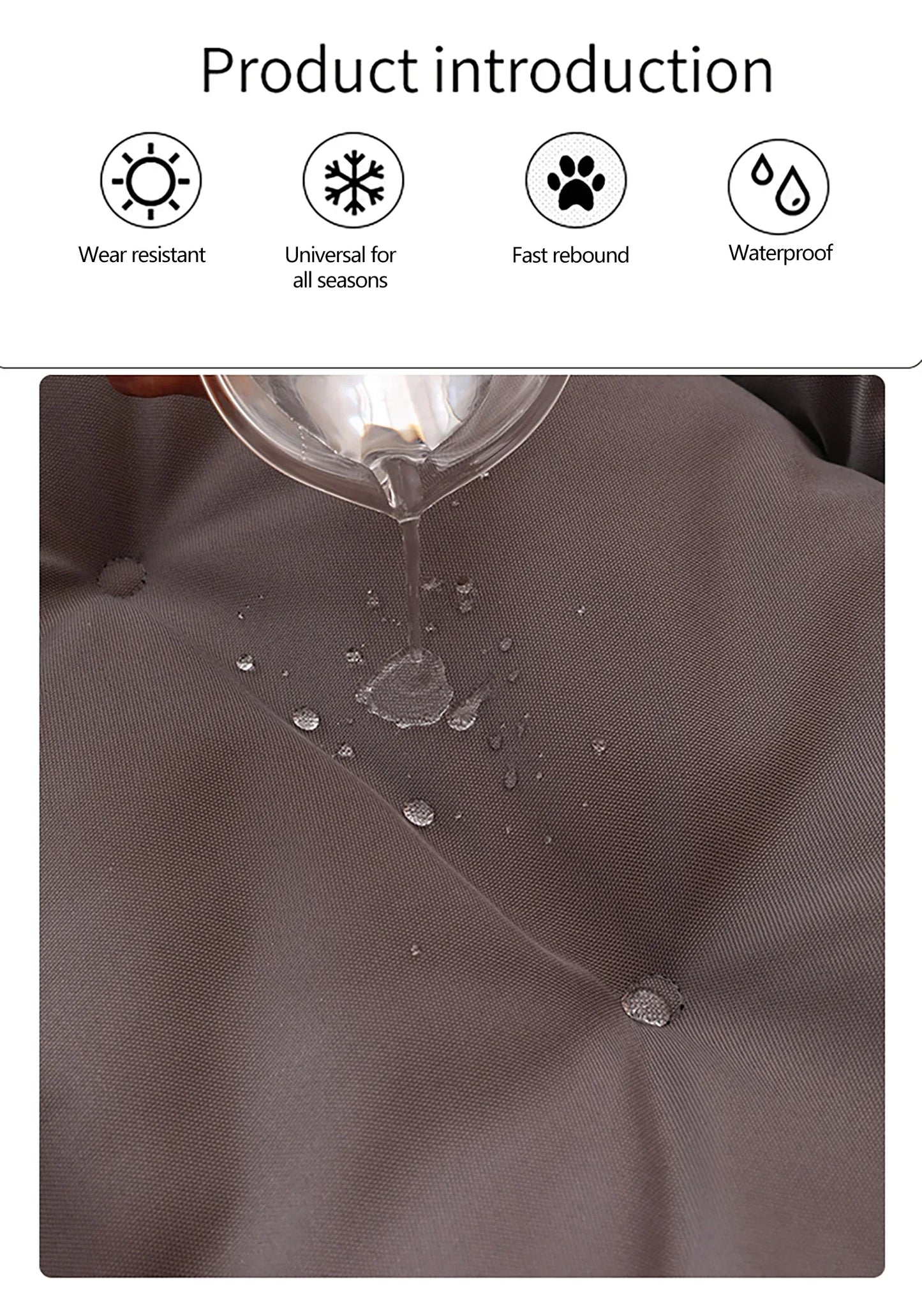 Cama para perros, camas para perros de compañía, relleno de algodón PP grueso para las cuatro estaciones, resistente a mordeduras, impermeable, estera Oxford 600D, accesorios para perros