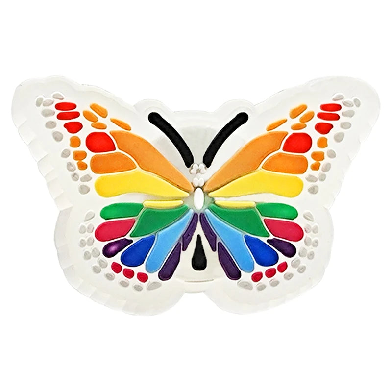 Decoración de colgante de zapato LED de corazón rosa para niñas, Pin de unicornio de búho y mariposa para sandalias, accesorios de hebilla de zueco de fútbol