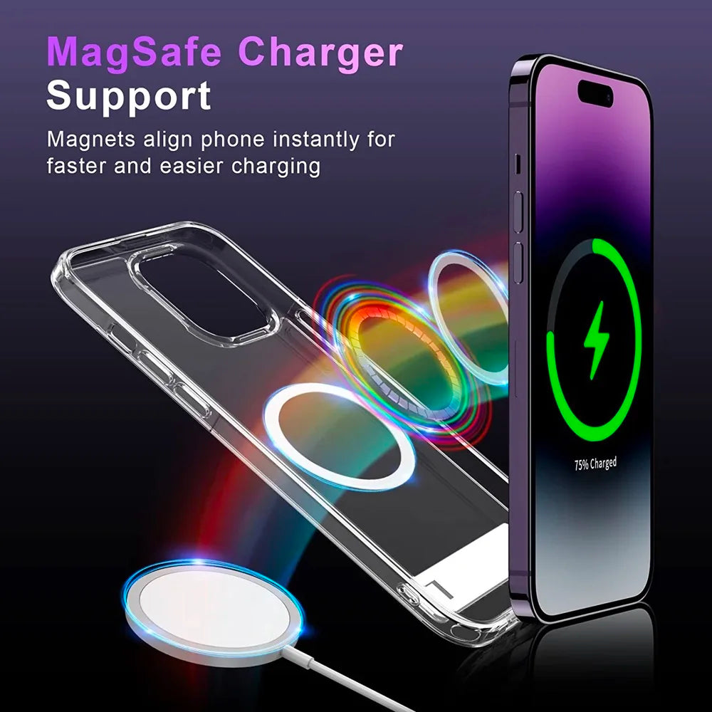 Funda de teléfono con soporte magnético para iPhone 17 16 15 14 Pro Max Plus 12 13 Mini 11 fundas móviles con soporte contraportada a prueba de golpes