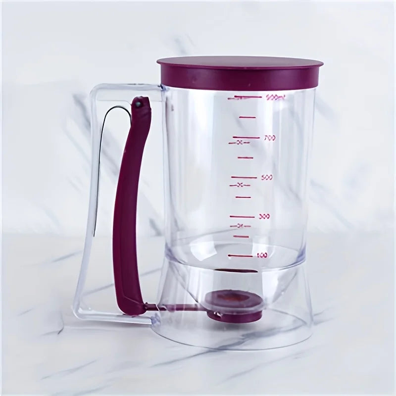 Dispensador de masa de 900ml, embudo graduado de mano, Dispensador de masa para panqueques, magdalenas y pasteles, 1 Uds.