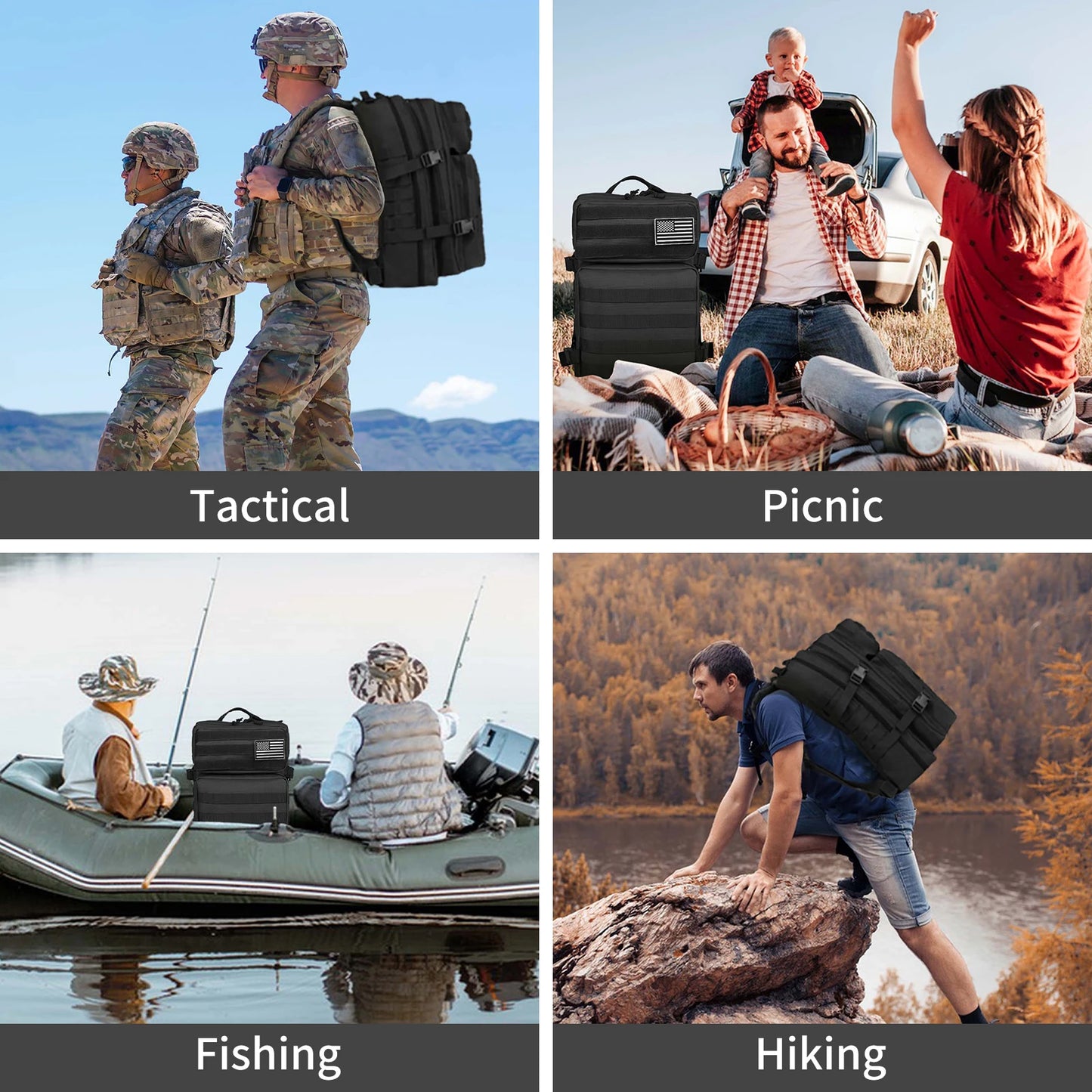 Mochila táctica de 50L/25L /32LT, mochilas de viaje de gran capacidad para hombre, bolsas multifuncionales impermeables para deportes al aire libre