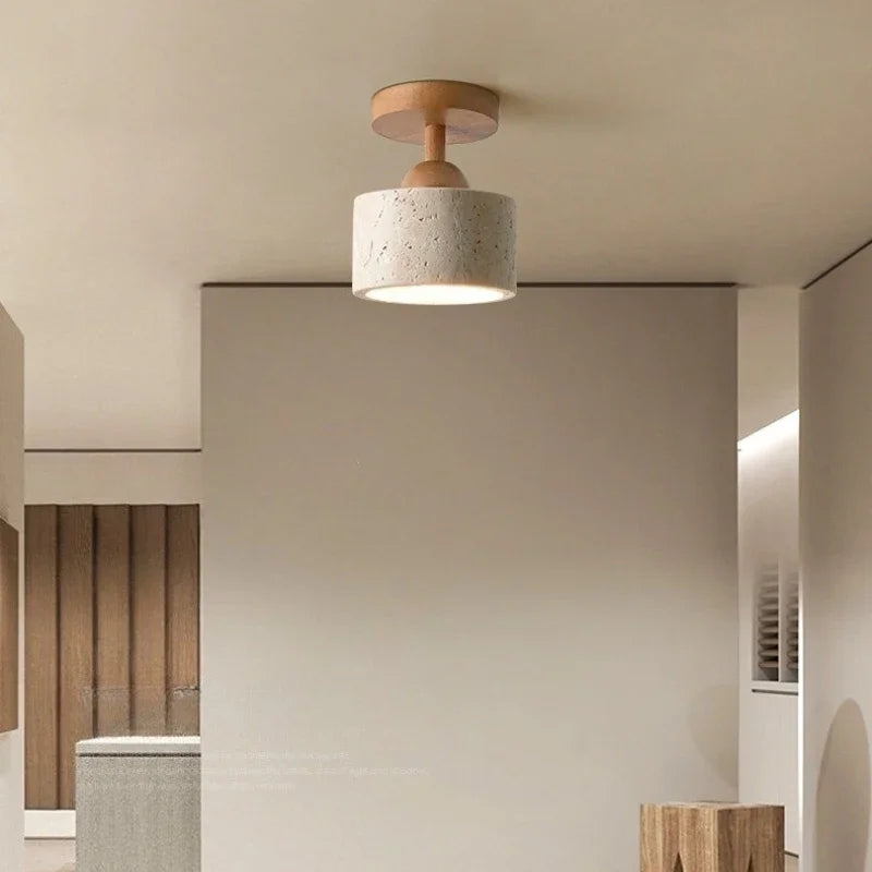 Lámpara de techo LED de piedra travertino, accesorio de iluminación para pasillo, sala de estar, comedor, decoración de dormitorio, lámpara de techo