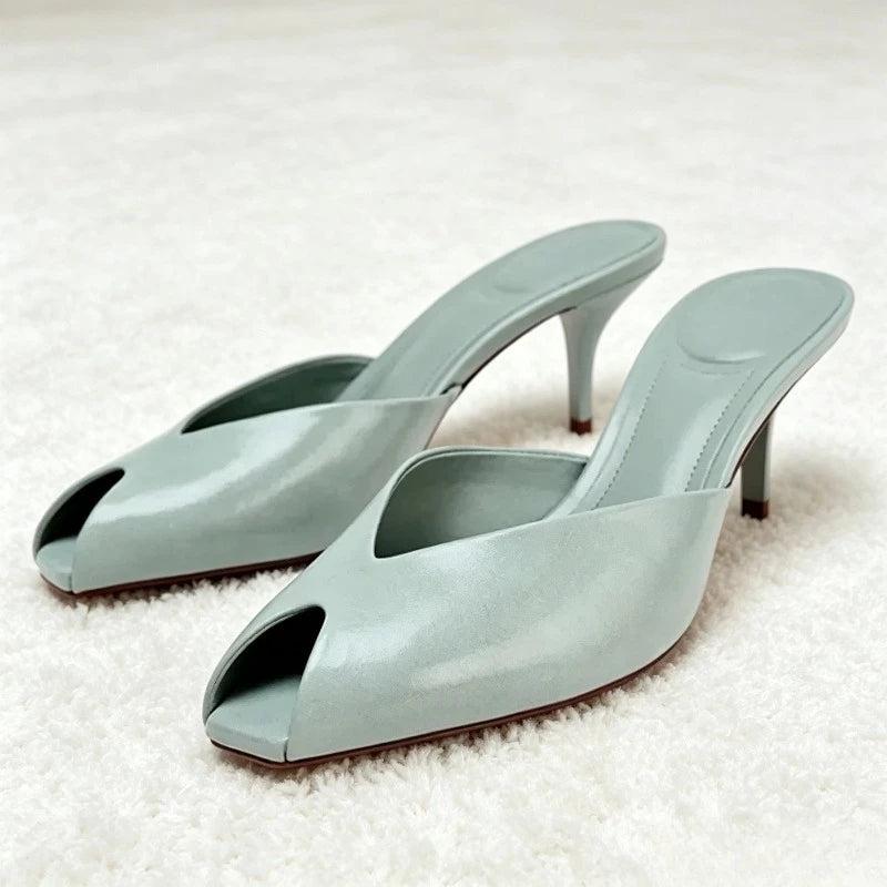 Zapatillas De tacón dorado De diseñador De lujo para Mujer, sandalias deslizantes elegantes con punta abierta y sexis para Mujer, Zapatos De tacón para novia y boda