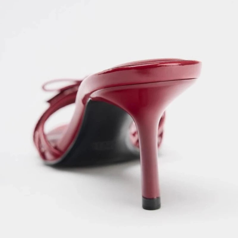 Zapatillas de tacón alto elegantes a la moda para mujer, Sandalias de tacón, zapatos de mujer, tacones de aguja de verano, sandalias de vestir nuevas 2025