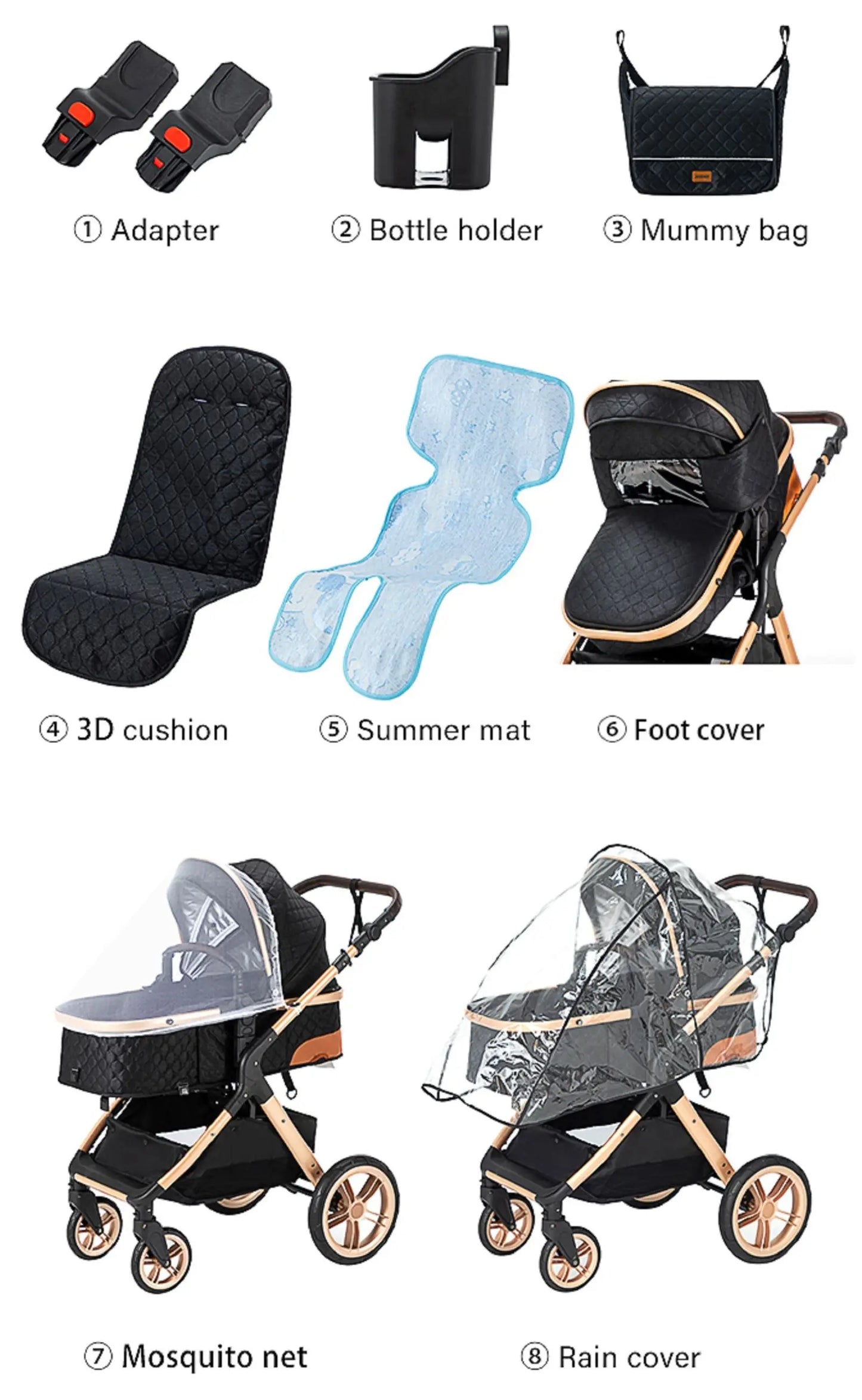 Sistema de viaje 3 en 1 para bebés, cochecito ligero para recién nacidos, plegable compacto, cochecito de invierno, cochecito para bebés, todoterreno