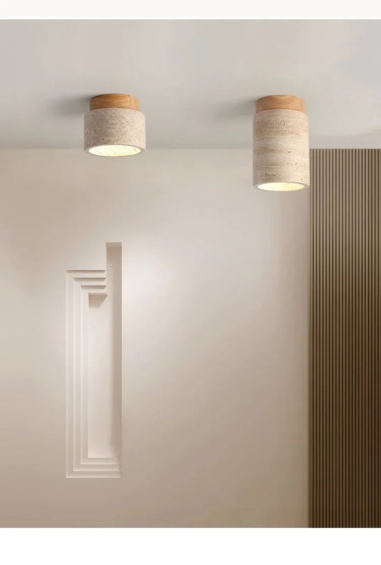 Lámpara de techo LED de piedra travertino, accesorio de iluminación para pasillo, sala de estar, comedor, decoración de dormitorio, lámpara de techo
