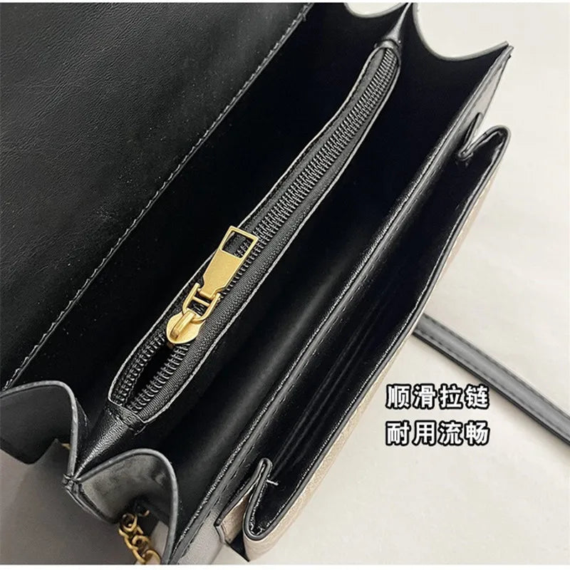 Bolso de Mujer de Diseño Avanzado 2026, Nuevo, Moderno y Elegante, con Cadena, Versátil, Bandolera, Bolso Cuadrado Pequeño