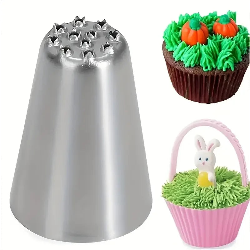 Juego de decoración de pasteles de acero inoxidable, puntas de glaseado sin costuras y boquillas para tuberías de hierba, Ideal para decoración de pasteles DIY, suministros para hornear, 3 uds.