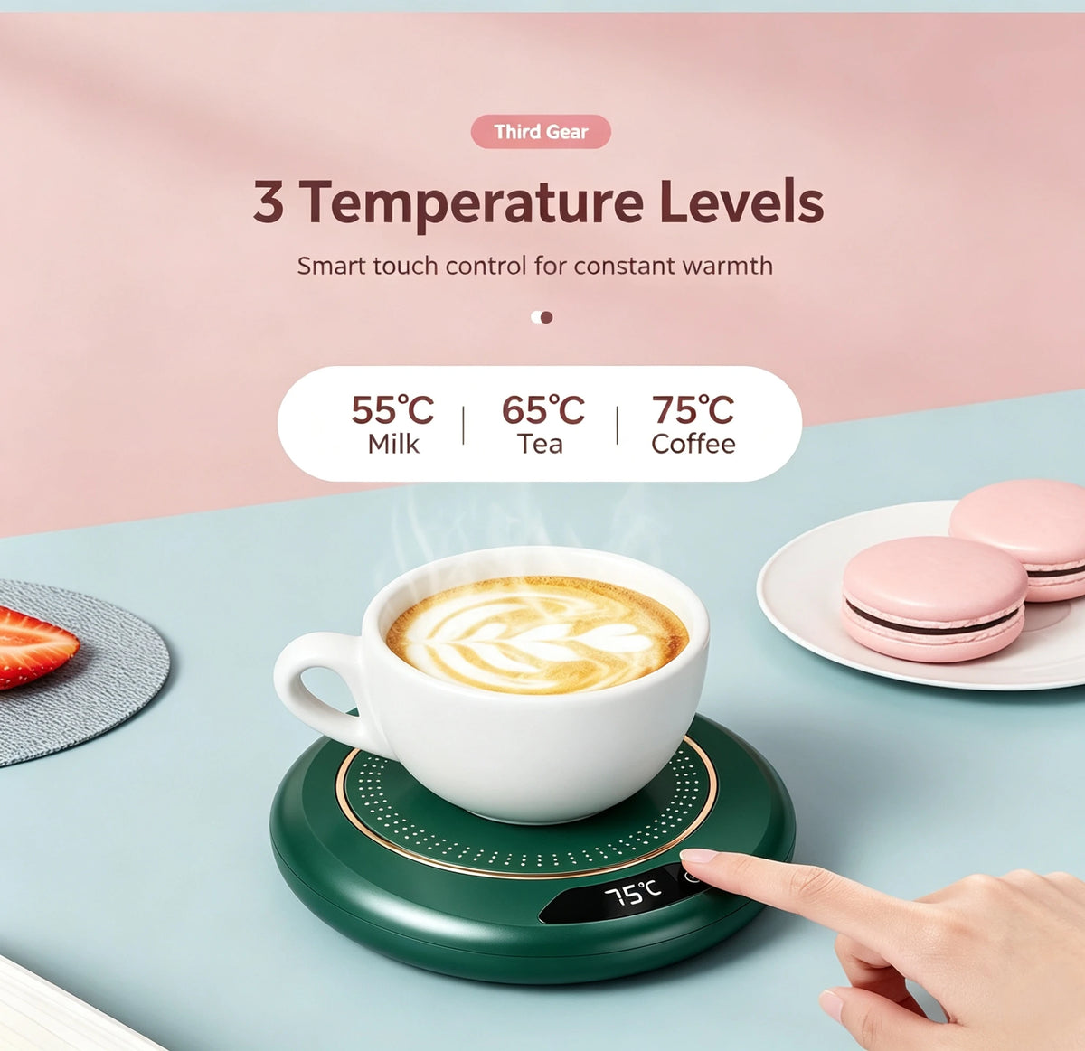 Nuevo Posavasos Calefactor USB con Temperatura Constante, Calentador Inteligente para Tazas de Café y Leche, Calentador Térmico Automático para Oficina y Hogar