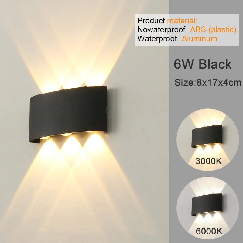 Apliques de pared LED, lámpara moderna para interiores y exteriores, luces blancas de montaje en pared arriba y abajo para decoración de sala de estar, pasillo y dormitorio