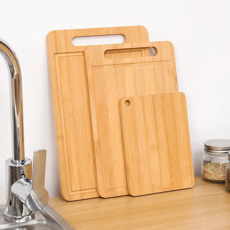 Tabla de Cortar de Bambú WXCOO de Doble Cara, Tabla de Cortar de Bambú Moso Natural Antimoho, Tabla de Bambú para Cocina, Utensilios Domésticos
