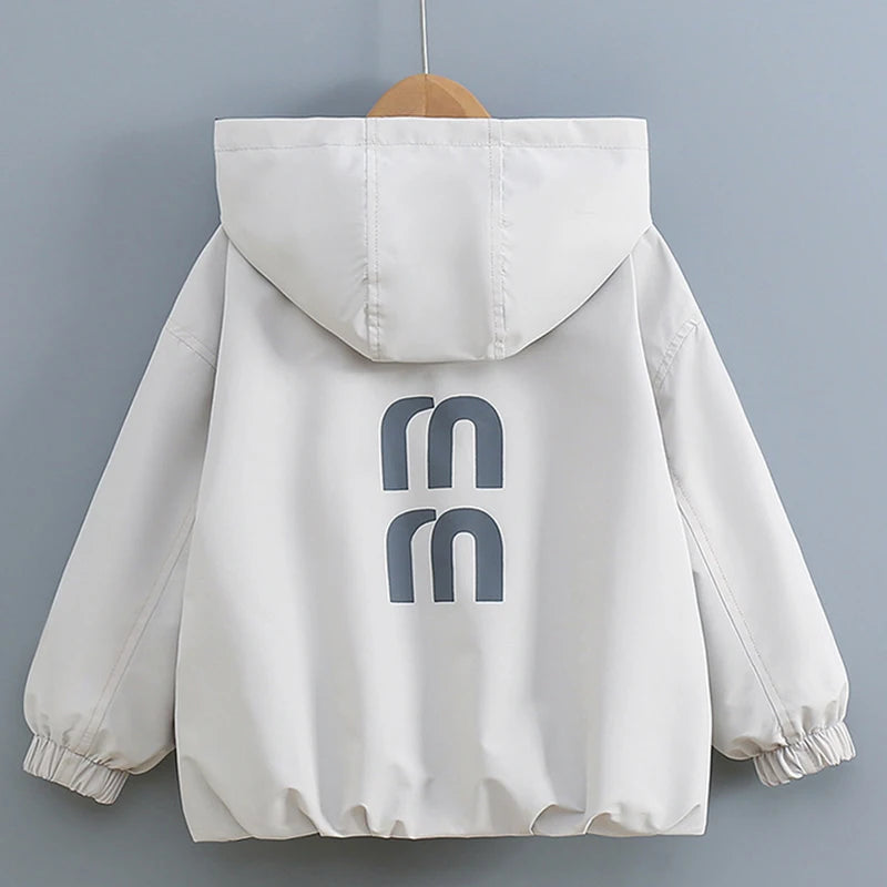 Chaqueta Reversible con Capucha para Niños, Primavera-Otoño 2026, Chaqueta Casual Impermeable y Cortavientos para Adolescentes, Ropa Infantil