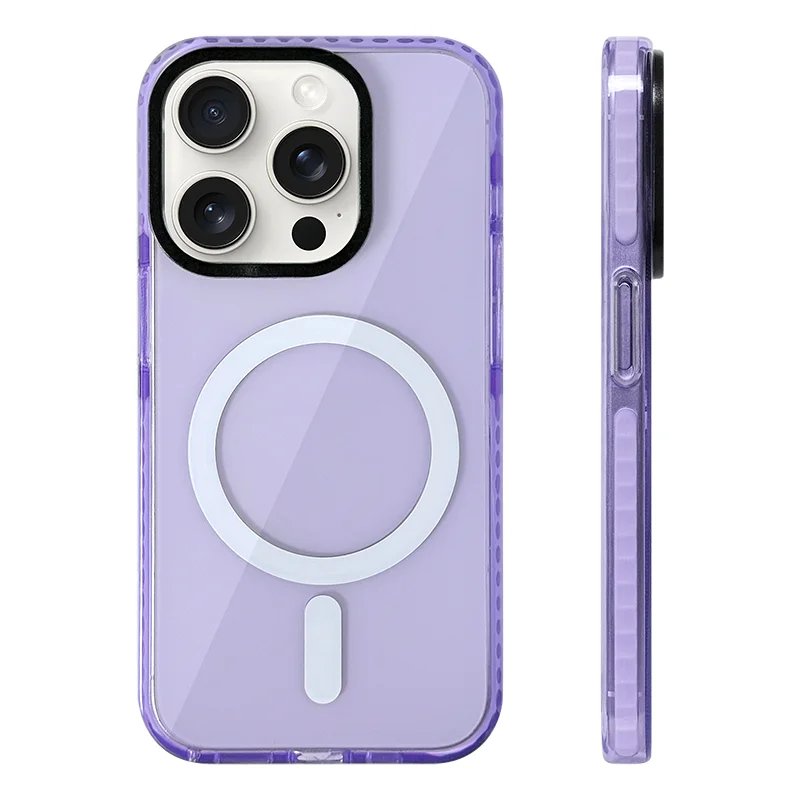 Funda Transparente de Silicona Suave con Carga Inalámbrica MagSafe en Colores Neón para iPhone 17, 17 Pro Max, 15, 16 Pro, 13, 14, 12