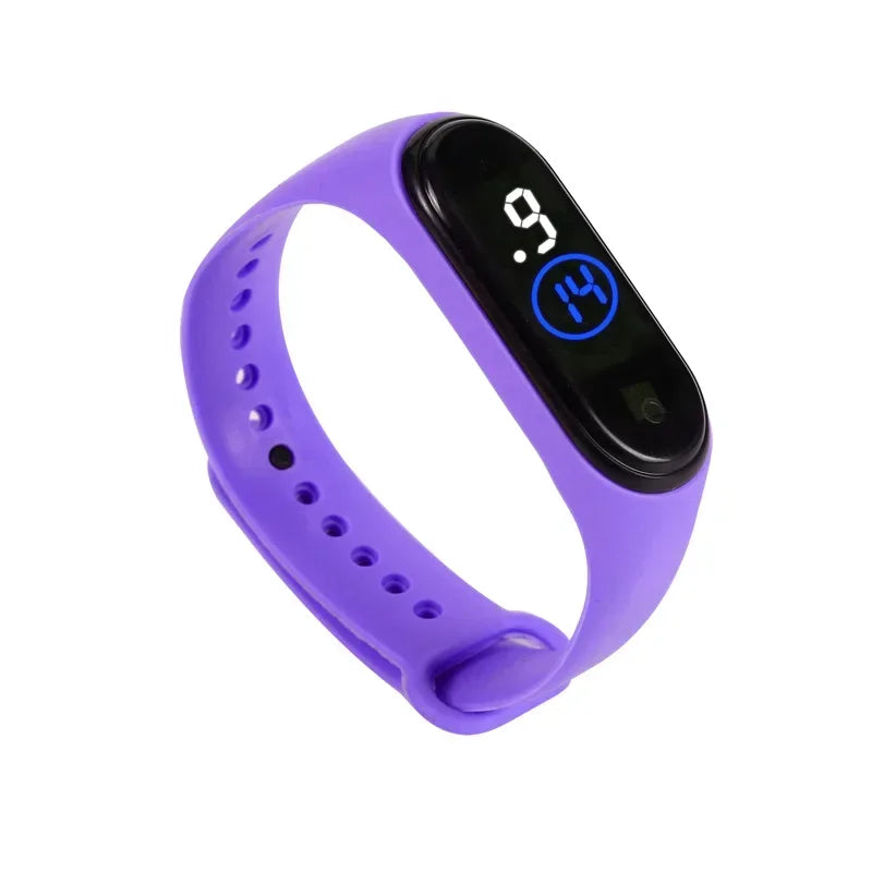 Reloj deportivo resistente al agua para niños, reloj Digital LED con pantalla táctil inteligente, correa de silicona de dos tonos, reloj para hombres y mujeres, reloj para estudiantes