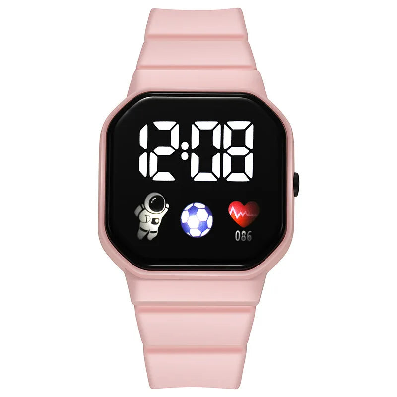 Reloj Deportivo para Niños, Relojes Digitales LED, Correa de Silicona de Fútbol, Reloj de Pulsera Electrónico Impermeable para Niños y Niñas, Regalos