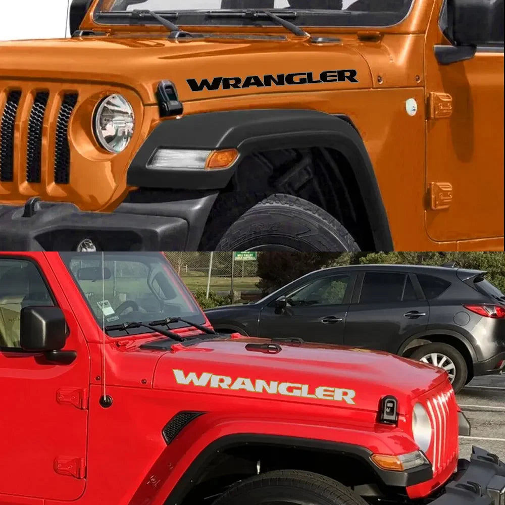 Para Jeep Wrangler JK JL TJ YJ ilimitado Sahara cubierta de capó de coche pegatinas de motor DIY accesorios de sintonización calcomanías de decoración de capó de vinilo