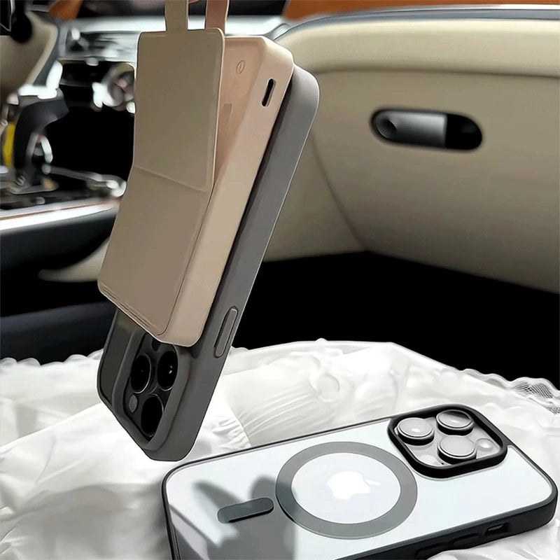 Funda de teléfono con carga magnética de titanio Natural mate para iPhone 16 15 14 13 12 11 Pro Max Plus Mini magsafe cubierta dura a prueba de golpes