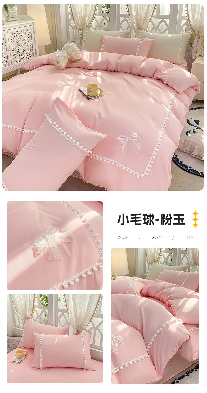 Funda de edredón de bola de vellón grueso, juego de cuatro piezas suave y cómodo, 180x220, 220x240, ropa de cama de varios tamaños, nuevo estilo