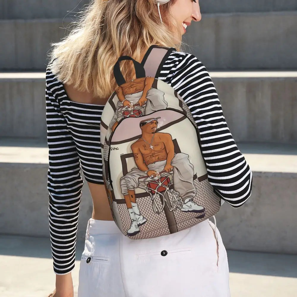 Mochila de hip hop del rapero Tupac 2PAC, mochila de gran capacidad para niños, mochila escolar, bolsos de hombro para hombres y mujeres