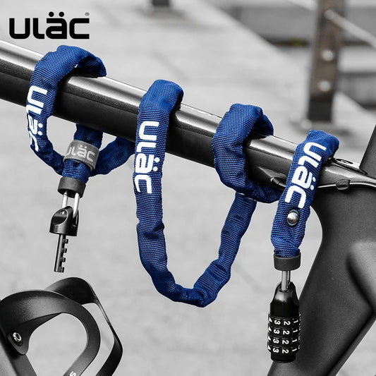 ULAC-Cerrojo de contraseña para bicicleta o motocicleta, cerradura portátil y ultraligera con bloqueo antirrobo y cadena, incluye accesorios de seguridad estables para ciclismo de carretera MTB