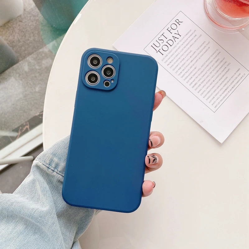 Funda de teléfono con protección de cámara para iPhone 11, 12, 13, 14 Pro Max XS X XR 7 8 Plus SE 2020, fundas traseras de parachoques a prueba de golpes