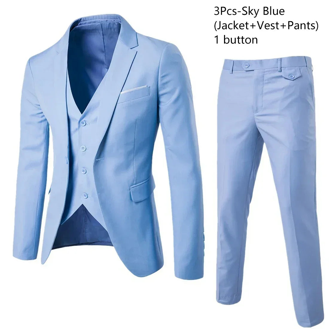 Trajes para hombre, conjunto de 3 piezas, moda elegante para boda, chaquetas completas clásicas, chaleco, pantalones, Blazers, traje Formal 2025