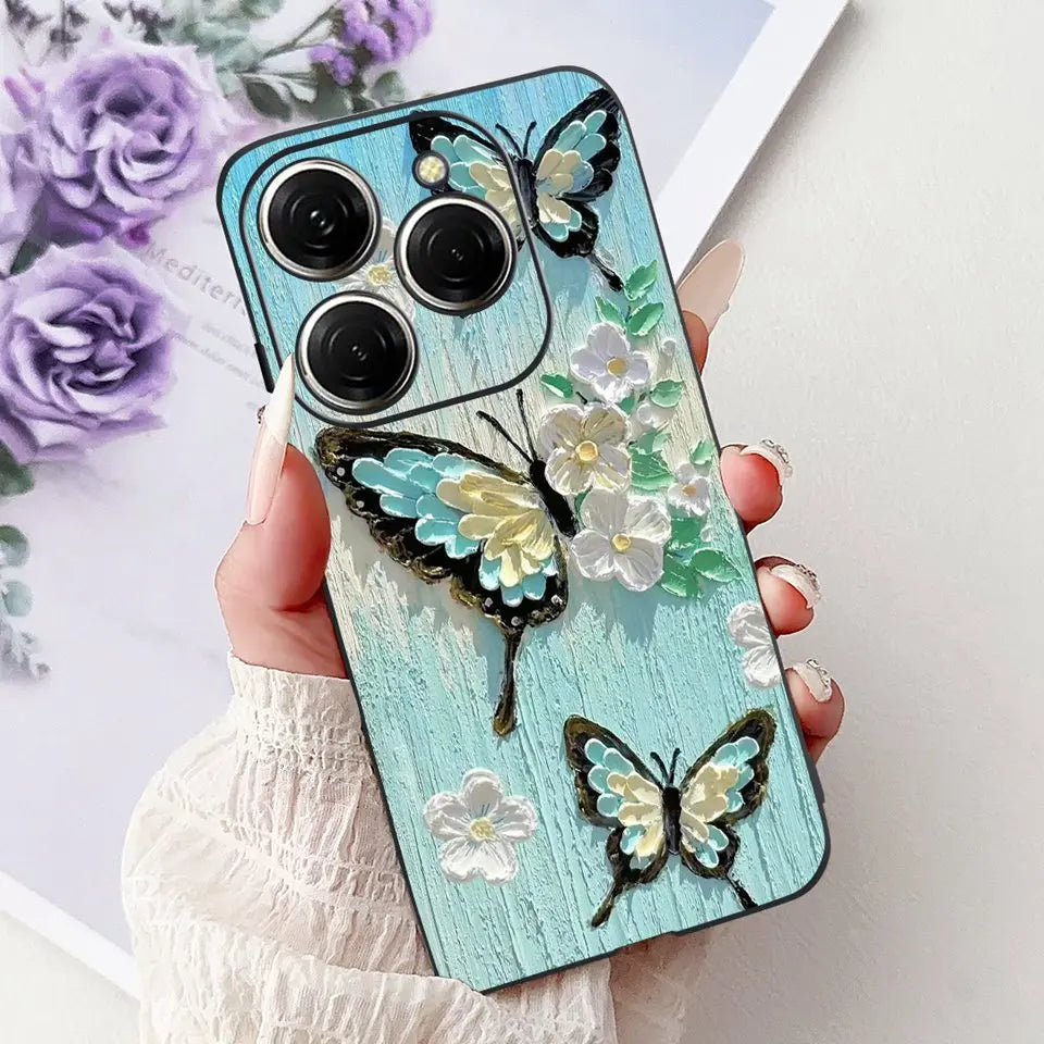 Para Tecno Spark 20c 20 Pro Plus Spark20 Pro Funda de teléfono Funda trasera de goma suave Mujer moda patrón de dibujos animados Funda de parachoques