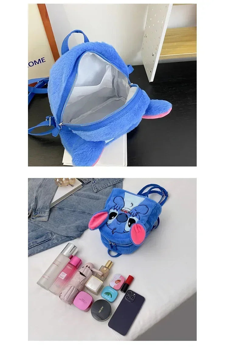 Mochila de Peluche Stitch 2026, Mochila Escolar Japonesa Azul con Diseño Divertido de Stitch, Mochila de Gran Capacidad para Estudiantes, Bolsa de Jardín de Infancia, Regalo para Niños